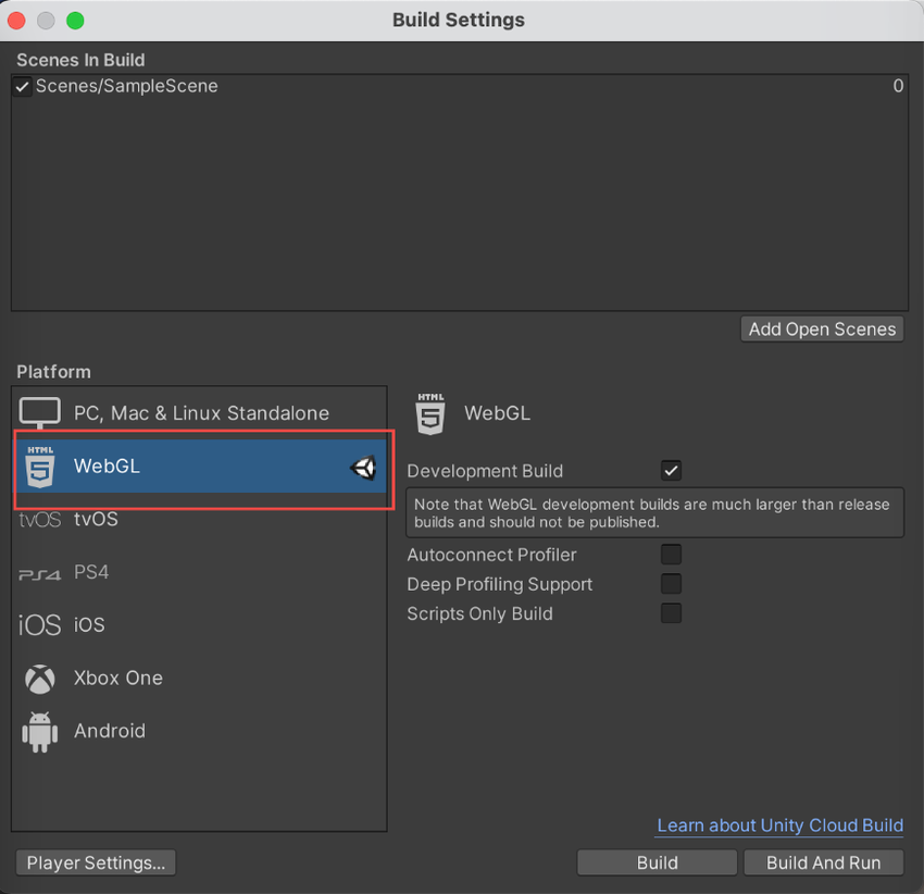 Unity WebGL 平台 UnityWebGL平台